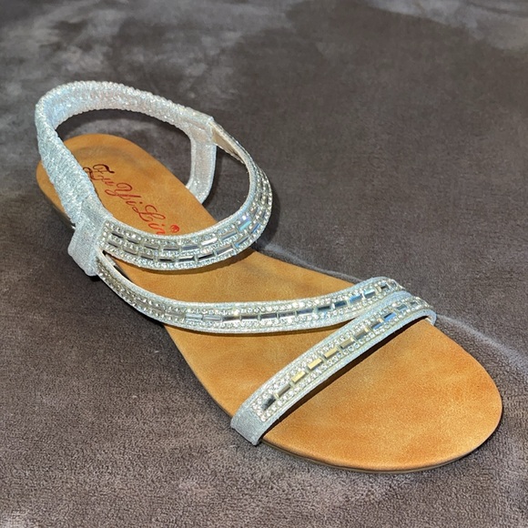 Rhinestone Sandals - sz 7 - Picture 2 of 7